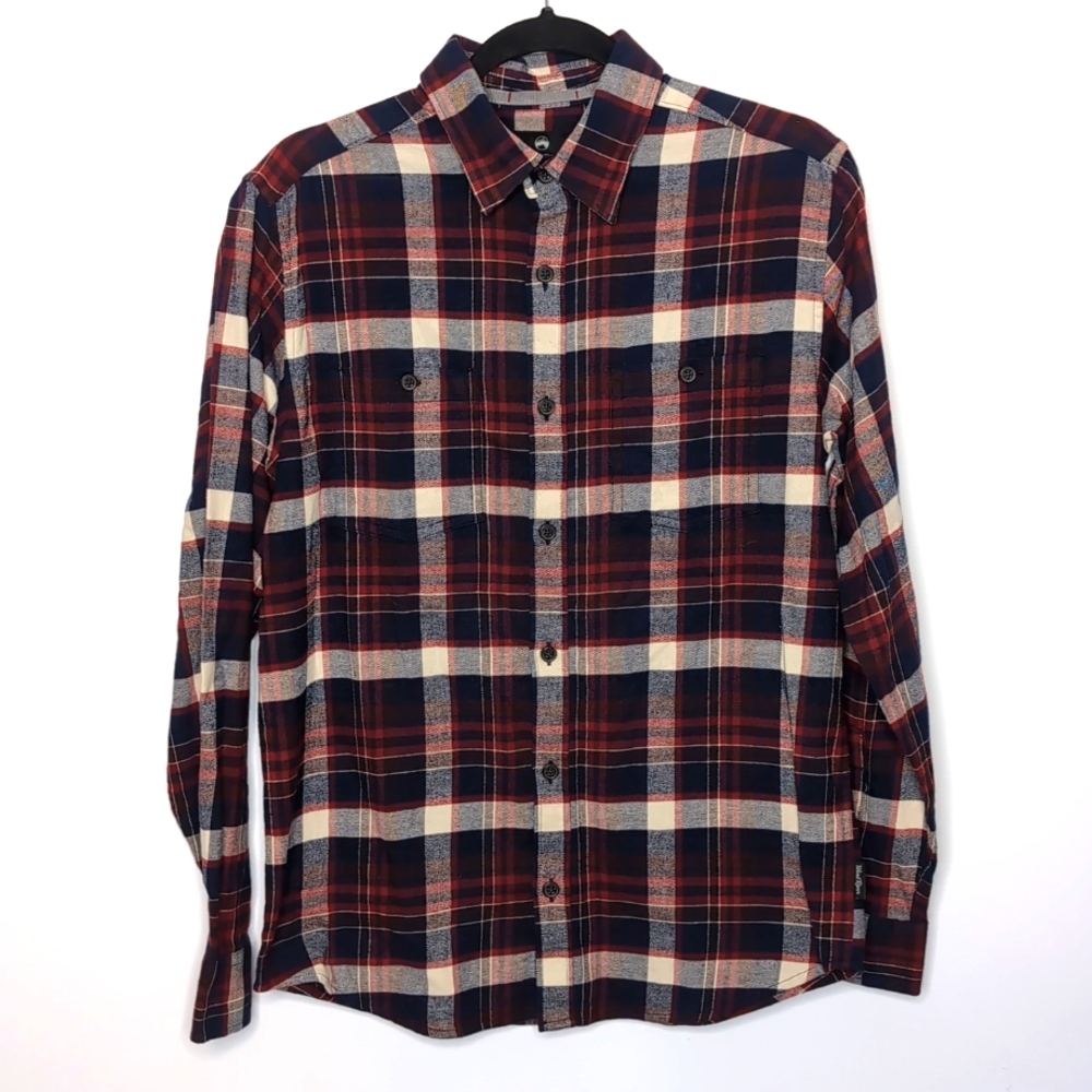WindRiver Men's Long Sleeve Button Down Basic Stretch Flannel Shirt